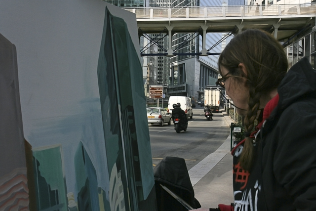 Michelle Auboiron - Peintre de la ville à Paris la Défense