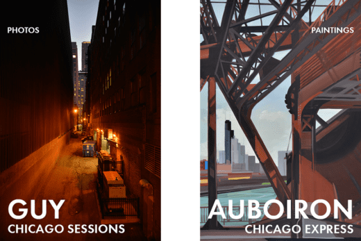 Un livre double - Chicago Express, peintures de Michelle AUBOIRON - Chicago Sessions - Photos de Charles GUY