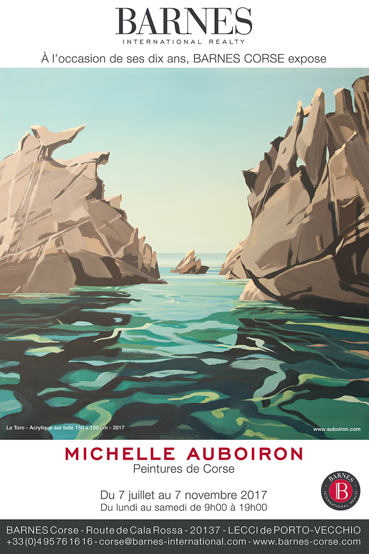 Exposition des peintures de Corse de Michelle AUBOIRON à l'agence Barnes Corse de Porto Vecchio du 7 juillet au 7 novembre 2017